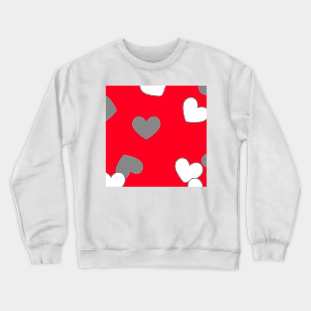 red heart black white background design Crewneck Sweatshirt by Artistic_st